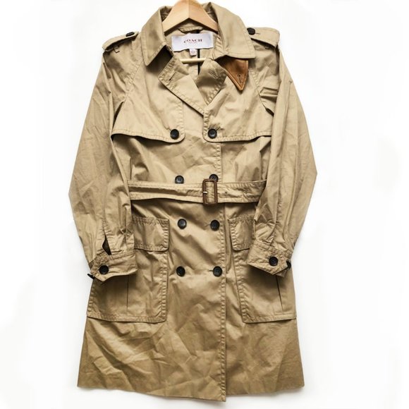 Coach Jackets & Blazers - COACH | Women's Belted Trench Coat Light Khaki